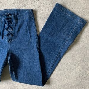 Reformation Front Tie Jeans